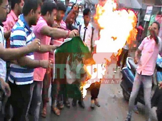 Karimaganj students  burnt Pakistan flags, condemn Islamic Jihadi movements 